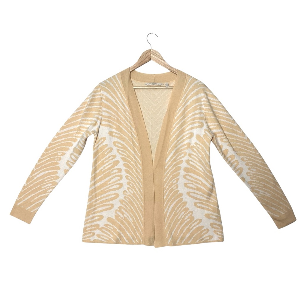 SOFT SURROUNDINGS sz Medium Open Cardigan Sweater Long Sleeve Mellow Yellow +